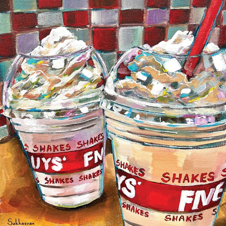 Still Life With 2 Five Guys Milkshakes