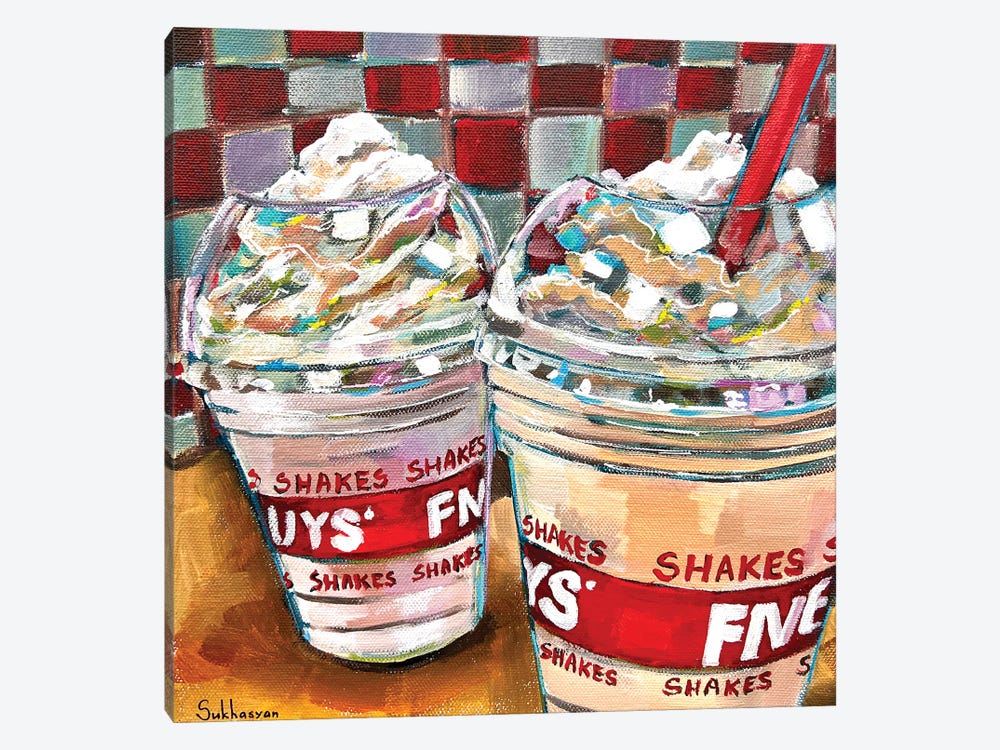 Still Life With 2 Five Guys Milkshakes by Victoria Sukhasyan 1-piece Canvas Print