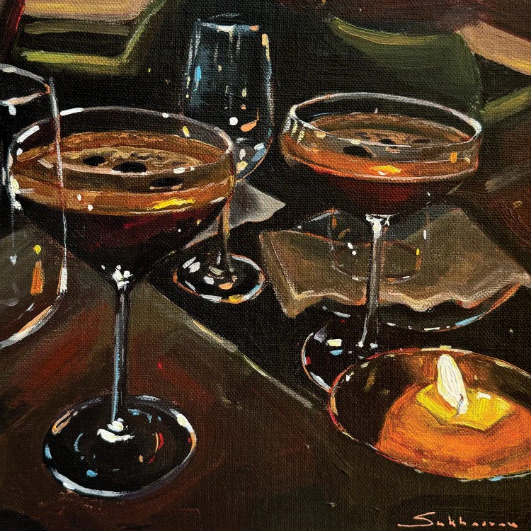 Still Life With Espresso Martinis by Victoria Sukhasyan wall art