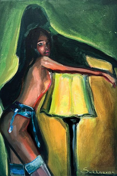 Lady Standing By The Lamp