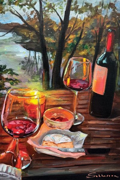 Fine Art Print: Wine By The Lake by Victoria Sukhasyan