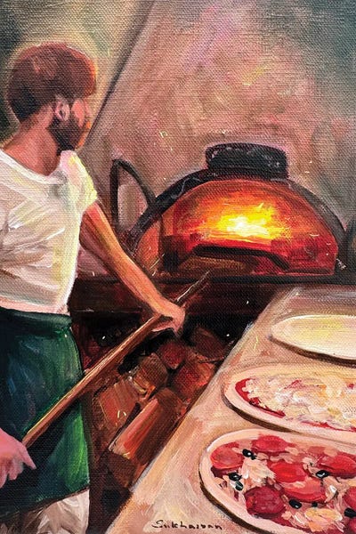 Baking Pizza by Victoria Sukhasyan acrylic art print