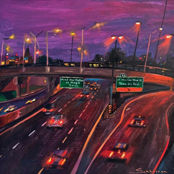 Victoria Sukhasyan: Freeway At Night by Victoria Sukhasyan
