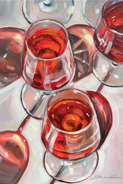 Victoria Sukhasyan: Still Life With Rose Wine II by Victoria Sukhasyan