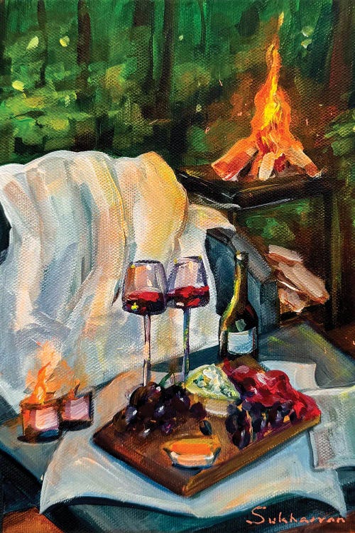 Cozy Evening By The Fire by Victoria Sukhasyan wall art
