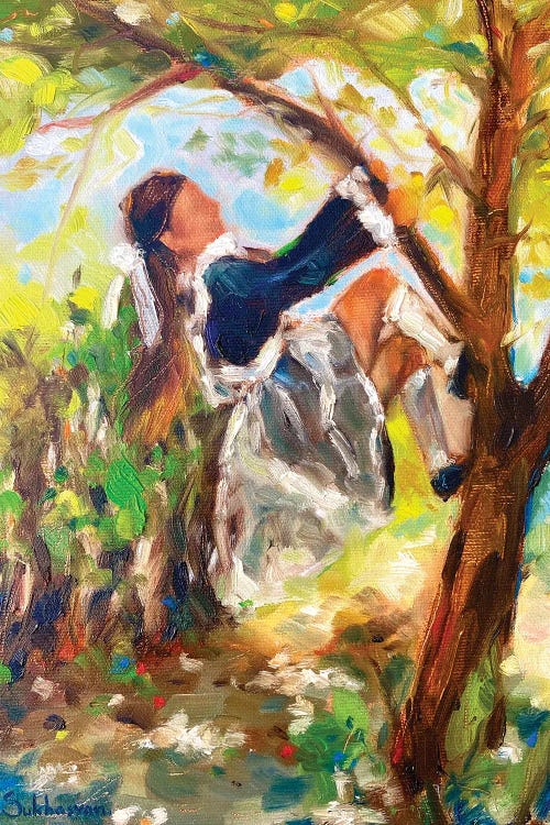 Girl Climbing A Tree