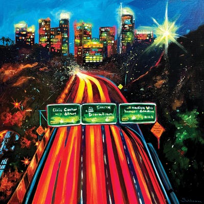 Canvas Print: Los Angeles At Night II by Victoria Sukhasyan - thumbnail
