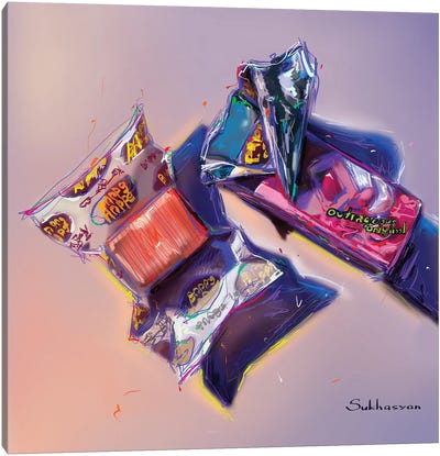 Still Life With Hubba Bubba Gum Canvas Art Print - Victoria Sukhasyan