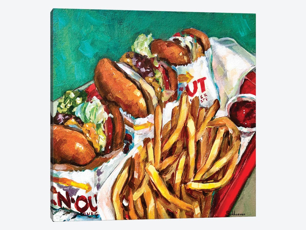 Still Life With 3 In-N-Out Burgers And French Fries by Victoria Sukhasyan 1-piece Art Print