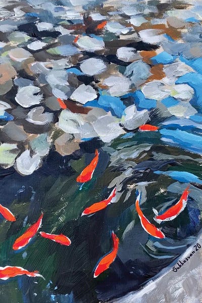 Koi: Japanese Pond by Victoria Sukhasyan