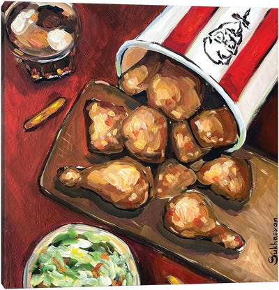 Still Life With KFC Canvas Art Print - Restaurant & Diner Art