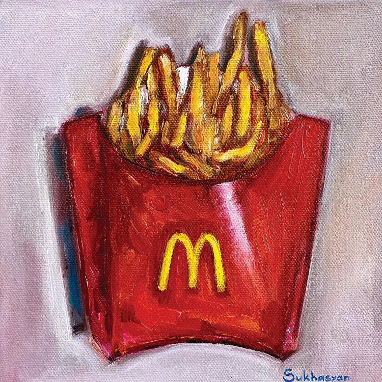Still Life With McDonald’s French Fries by Victoria Sukhasyan canvas print