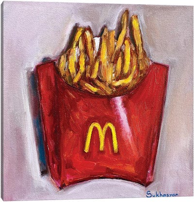 Still Life With McDonald’s French Fries Canvas Art Print - Restaurant & Diner Art