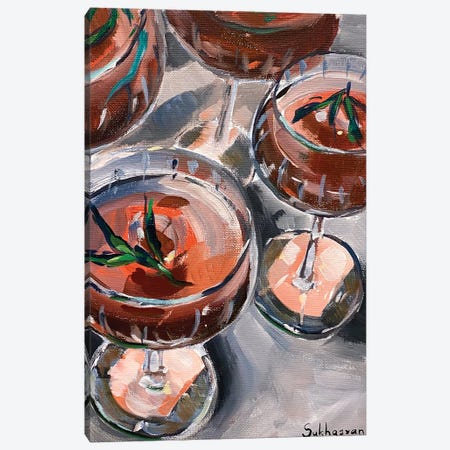 Still Life With 4 Cocktails Canvas Print #VSH5} by Victoria Sukhasyan Canvas Art