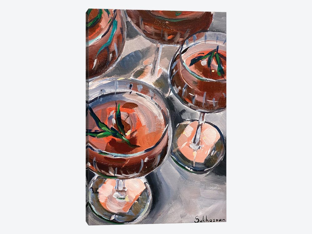 Still Life With 4 Cocktails by Victoria Sukhasyan 1-piece Canvas Art Print