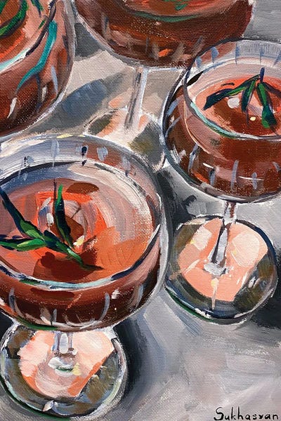 Cocktails & Mixed Drinks: Still Life With 4 Cocktails by Victoria Sukhasyan