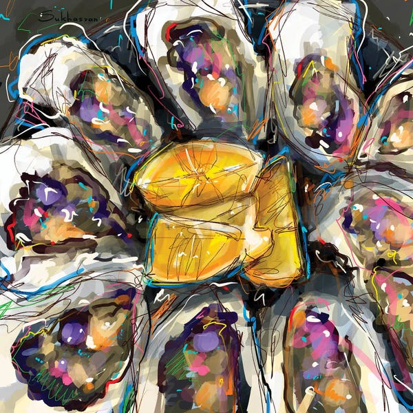 Oysters: Still Life With Oysters And Lemon Slices by Victoria Sukhasyan