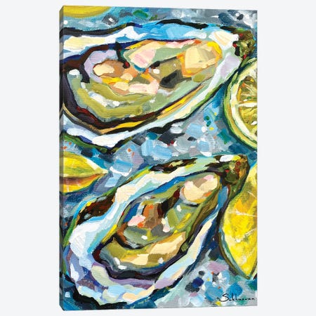 Still Life With Oysters, Lemon And Lime Slices Canvas Print #VSH64} by Victoria Sukhasyan Art Print