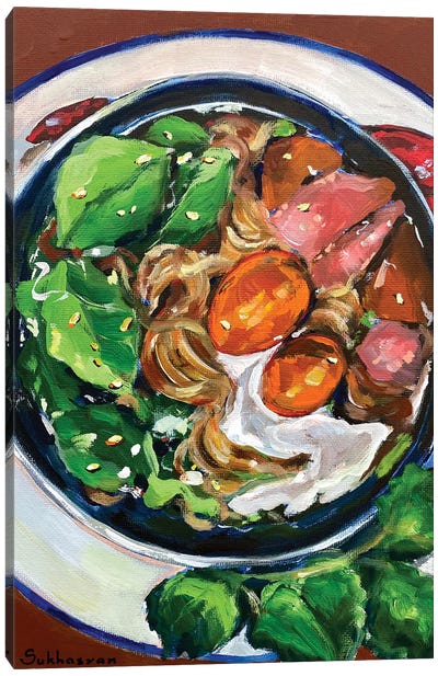 Still Life With Ramen Noodle Soup Canvas Art Print - Victoria Sukhasyan
