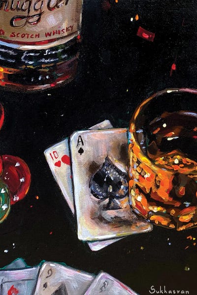 iCanvas Exclusives: Poker And Whiskey by Victoria Sukhasyan