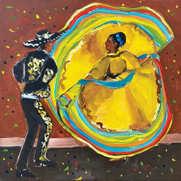 Romantic Bedroom (Couples): Mexican Dancers by Victoria Sukhasyan
