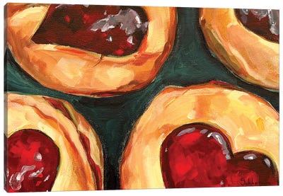 Still Life With Strawberry Cookies Canvas Art Print - Victoria Sukhasyan