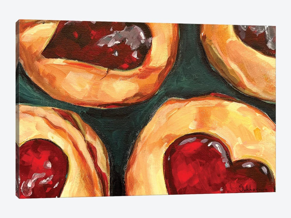Still Life With Strawberry Cookies by Victoria Sukhasyan 1-piece Canvas Print