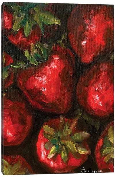 Still Life With Strawberries Canvas Art Print - Berry Art