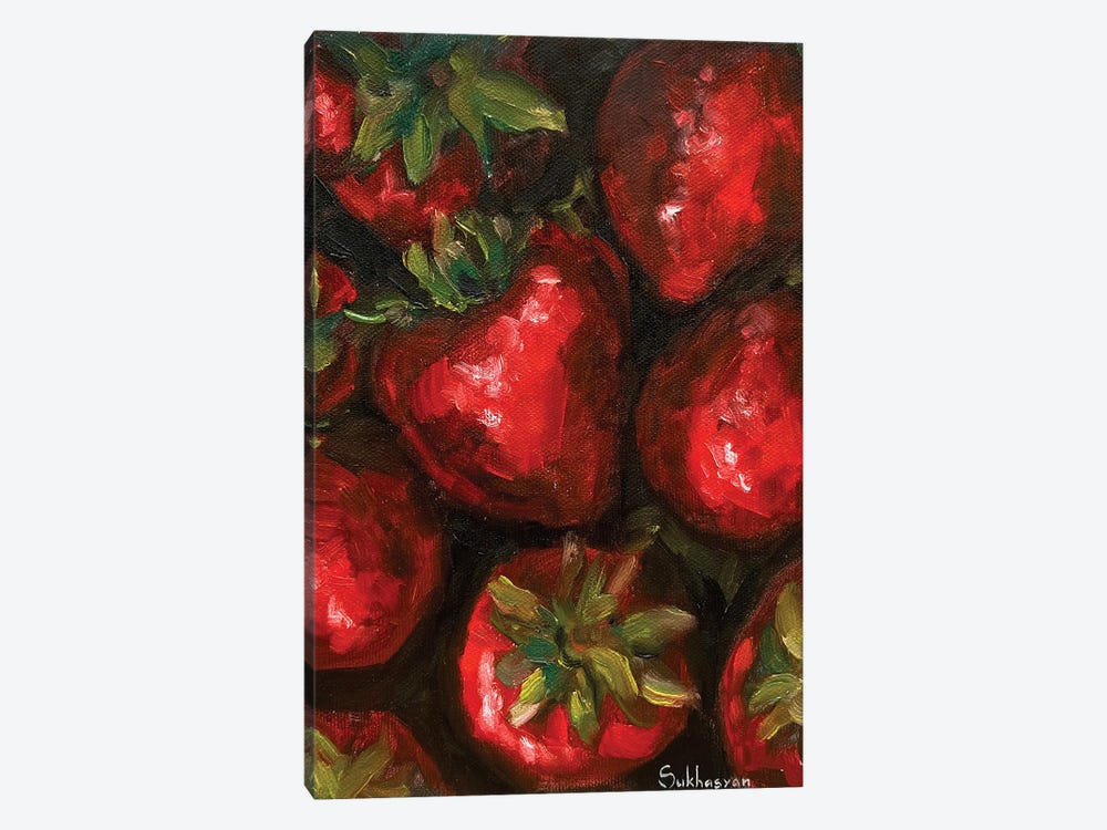 Still Life With Strawberries by Victoria Sukhasyan 1-piece Canvas Art