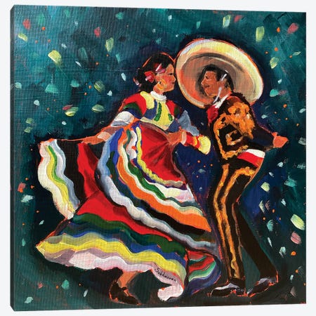 Mexican Dancers II Canvas Print #VSH8} by Victoria Sukhasyan Art Print