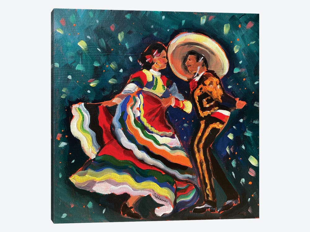 Mexican Dancers II by Victoria Sukhasyan 1-piece Canvas Artwork