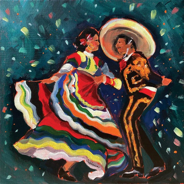 Romantic Bedroom (Couples): Mexican Dancers II by Victoria Sukhasyan