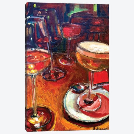 Still Life With Wine And Cocktail Canvas Print #VSH91} by Victoria Sukhasyan Canvas Print