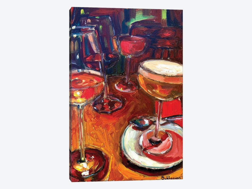 Still Life With Wine And Cocktail by Victoria Sukhasyan 1-piece Canvas Artwork