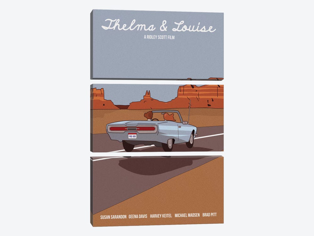 Thelma And Louise by Claudia Varosio 3-piece Canvas Art Print