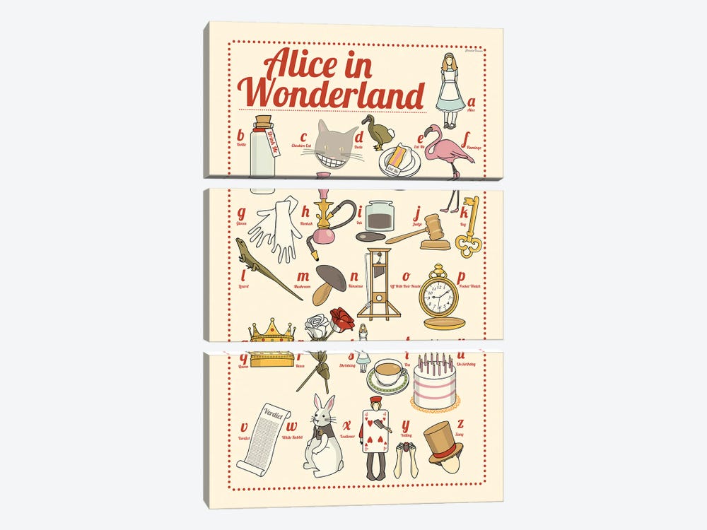 Alice In Wonderland by Claudia Varosio 3-piece Art Print