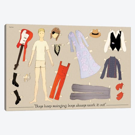 The David Bowie Paper Doll Canvas Print #VSI125} by Claudia Varosio Canvas Print