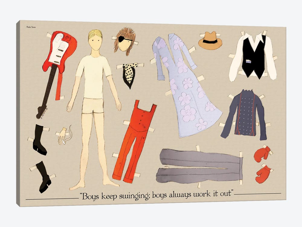The David Bowie Paper Doll by Claudia Varosio 1-piece Canvas Art Print