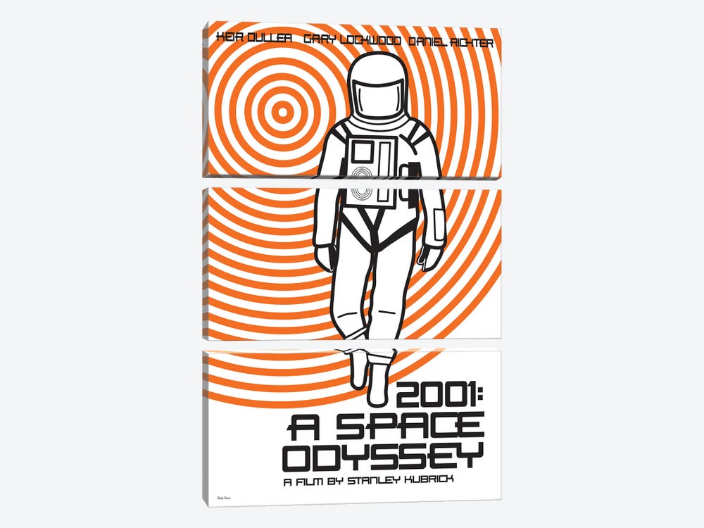 2001 A Space Odyssey by Claudia Varosio 3-piece Canvas Print