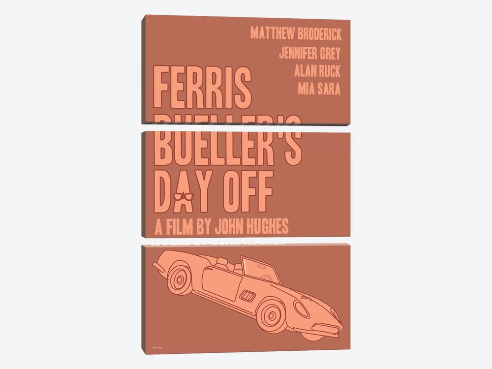 Ferris Bueller's Day Off by Claudia Varosio 3-piece Canvas Art