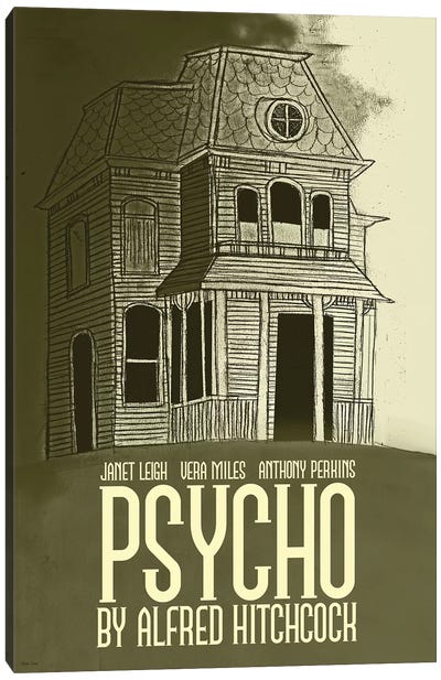 Psycho Canvas Art Print - Horror Movie Art