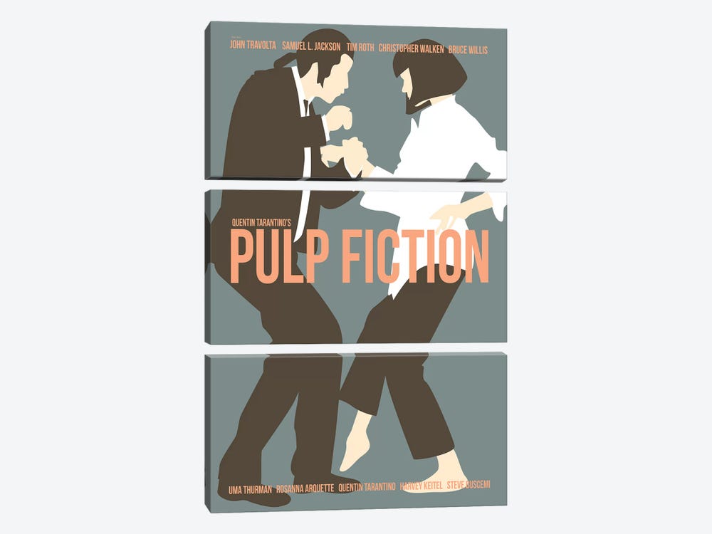 Pulp Fiction - Blue by Claudia Varosio 3-piece Art Print