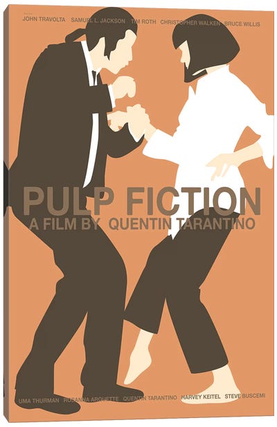 Pulp Fiction -Red Canvas Art Print - Minimalist Posters