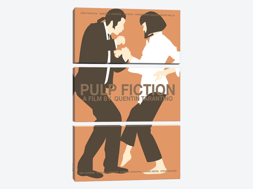 Pulp Fiction -Red by Claudia Varosio 3-piece Canvas Wall Art