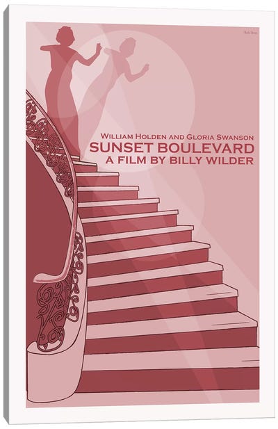 Sunset Boulevard Canvas Art Print - Minimalist Movie Posters