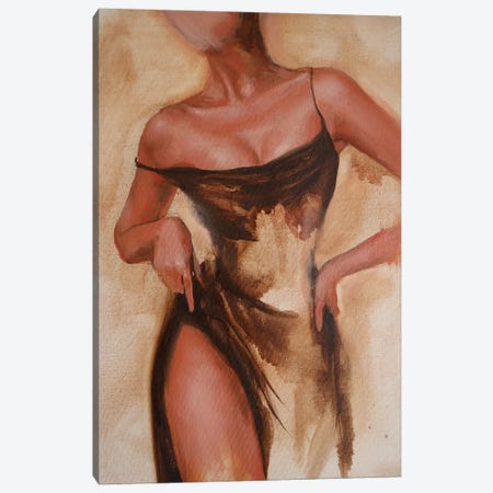 Black Dress Canvas Print #VSK12} by Valentina Shatokhina Canvas Art