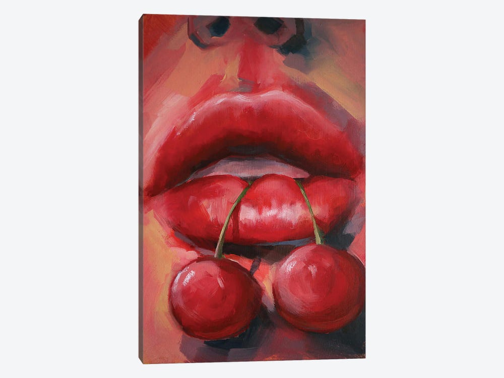 Cherry Lips by Valentina Shatokhina 1-piece Canvas Artwork