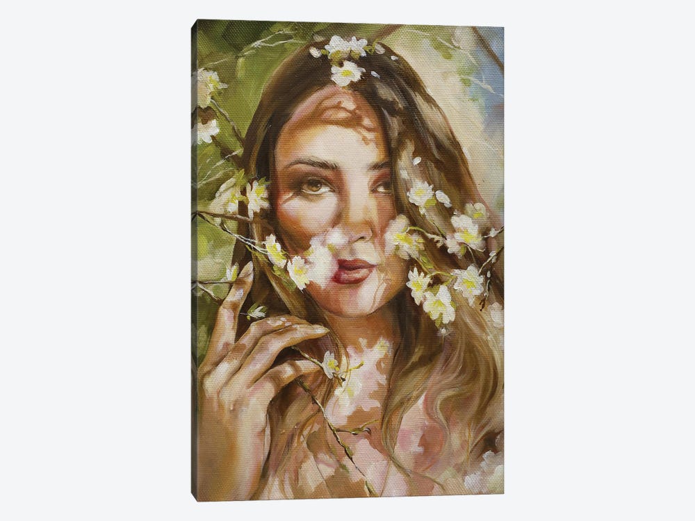 Woman With Flower by Valentina Shatokhina 1-piece Canvas Artwork