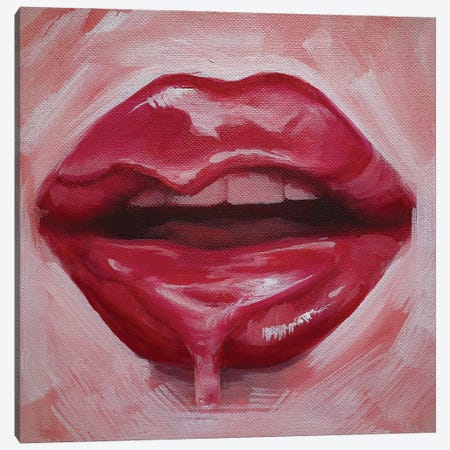 Shiny Lips Canvas Print #VSK25} by Valentina Shatokhina Canvas Wall Art