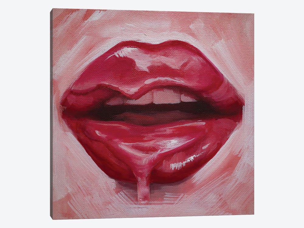 Shiny Lips by Valentina Shatokhina 1-piece Canvas Print